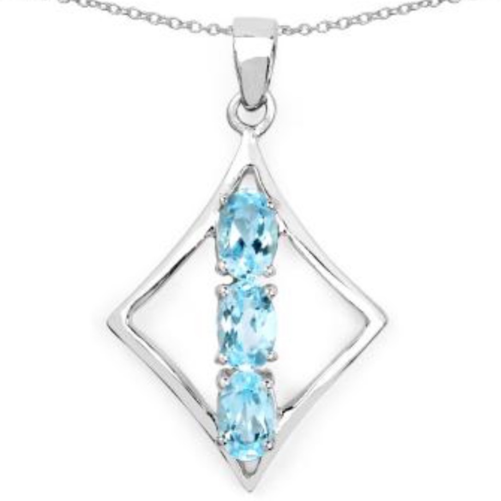 NWOT 1.53 CTW Topaz•Sterling Silver•Designer Necklace